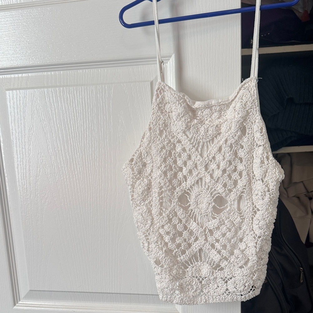 Love on a Hanger White Lace Camisole